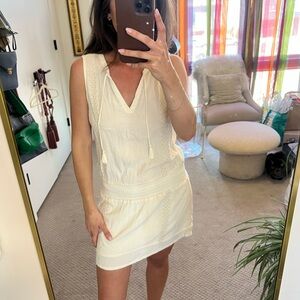Prana Cream Sleeveless V-Neck Mini Sundress